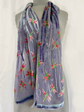 Load image into Gallery viewer, Dragonflies Scarf in Light Gray