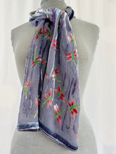 Load image into Gallery viewer, Dragonflies Scarf in Light Gray