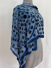Load image into Gallery viewer, Gray Velvet Lily Pads Scarf/Shawl