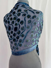 Load image into Gallery viewer, Gray Velvet Lily Pads Scarf/Shawl