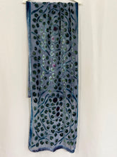 Load image into Gallery viewer, Gray Velvet Lily Pads Scarf/Shawl