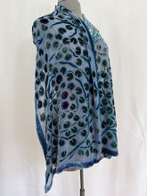 Load image into Gallery viewer, Gray Velvet Lily Pads Scarf/Shawl