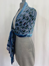 Load image into Gallery viewer, Gray Velvet Lily Pads Scarf/Shawl