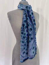 Load image into Gallery viewer, Velvet Scarf with Lily Pads Pattern in Gray