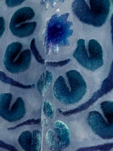 Load image into Gallery viewer, Velvet Scarf with Lily Pads Pattern in Gray