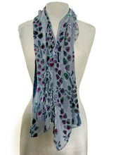 Load image into Gallery viewer, Gray Velvet Poncho/Scarf in Willow Branches