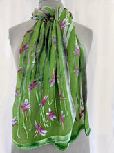 Load image into Gallery viewer, Dragonflies Scarf in Spring Green