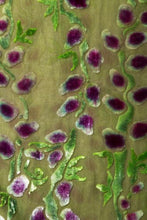 Load image into Gallery viewer, Burnout Velvet Scarf with Willows pattern in Olive Green