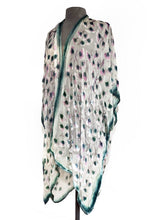 Load image into Gallery viewer, Ivory White Velvet Kimono with Painted Gingko Leaves-Sherit Levin