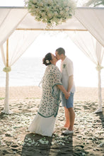 Load image into Gallery viewer, Ivory White Velvet Kimono with Painted Gingko Leaves-Sherit Levin