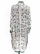 Load image into Gallery viewer, Ivory White Velvet Kimono with Painted Gingko Leaves-Sherit Levin