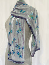 Load image into Gallery viewer, Dragonflies Scarf in Ple Gray