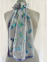 Load image into Gallery viewer, Dragonflies Scarf in Ple Gray