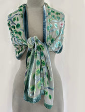 Load image into Gallery viewer, Devoré Velvet Lily Pads Scarf/Shawl