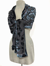 Load image into Gallery viewer, Mostly Black Velvet Scarf Wrap-Sherit Levin