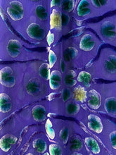Load image into Gallery viewer, Velvet Scarf with Lily Pads Pattern in Purple