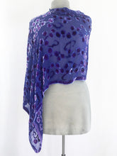 Load image into Gallery viewer, Roses Poncho/Scarf in Purple
