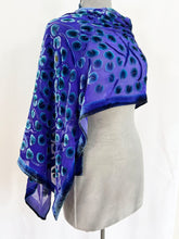 Load image into Gallery viewer, Purple Velvet Lily Pads Scarf/Shawl