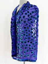 Load image into Gallery viewer, Purple Velvet Lily Pads Scarf/Shawl
