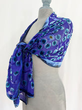 Load image into Gallery viewer, Purple Velvet Lily Pads Scarf/Shawl
