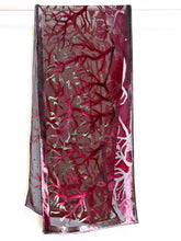 Load image into Gallery viewer, Red Velvet Scarf of Branches with Rain Drops Pattern