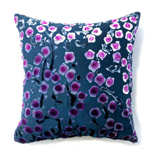Load image into Gallery viewer, Roses 18" Square Pillow Cover with Dark Blue reverse-Sherit Levin
