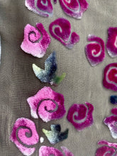 Load image into Gallery viewer, Fuchsia Devoré Roses Pillow