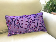 Load image into Gallery viewer, Scrolls Pattern Pillow in Amethyst Purple-Sherit Levin