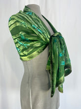 Load image into Gallery viewer, Dragonflies Green Velvet Scarf/Shawl