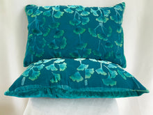 Load image into Gallery viewer, Turquoise Gingko Pillow 12"x20"