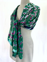 Load image into Gallery viewer, Flowering Branches Scarf/Wrap in Teal