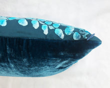Load image into Gallery viewer, Turquoise 12"x20" Pillow with Willow Branches Pattern with insert (as all)