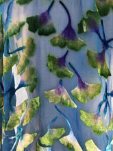 Load image into Gallery viewer, Velvet Gingko Leaves Scarf/Shawl in Blue-Sherit Levin