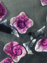 Load image into Gallery viewer, Velvet Poncho Top in Navy with Purple Roses-Sherit Levin