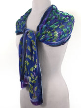 Load image into Gallery viewer, Velvet Scarf with Gingko Leaves in Purple-Sherit Levin