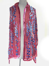 Load image into Gallery viewer, Velvet Scarf/Shawl in Coral Red-Sherit Levin