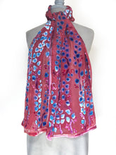 Load image into Gallery viewer, Velvet Scarf/Shawl in Coral Red-Sherit Levin