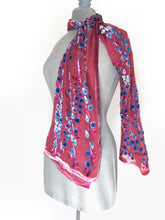 Load image into Gallery viewer, Velvet Scarf/Shawl in Coral Red-Sherit Levin