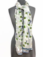 Load image into Gallery viewer, Velvet Scarf/Shawl with Gingko Leaves in Ivory-Sherit Levin