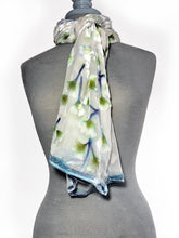 Load image into Gallery viewer, Velvet Scarf/Shawl with Gingko Leaves in Ivory-Sherit Levin