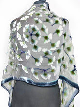 Load image into Gallery viewer, Velvet Scarf/Shawl with Gingko Leaves in Ivory-Sherit Levin