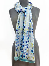 Load image into Gallery viewer, Velvet Scarf/Shawl with Willow Branches Pattern in Ivory-Sherit Levin