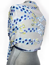 Load image into Gallery viewer, Velvet Scarf/Shawl with Willow Branches Pattern in Ivory-Sherit Levin