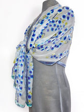 Load image into Gallery viewer, Velvet Scarf/Shawl with Willow Branches Pattern in Ivory-Sherit Levin