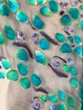 Load image into Gallery viewer, Velvet Versatile Poncho/Scarf in Black with Turquoise.-Sherit Levin