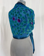 Load image into Gallery viewer, Turquoise Velvet Lily Pads Scarf/Shawl