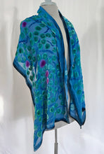 Load image into Gallery viewer, Turquoise Velvet Lily Pads Scarf/Shawl