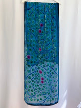 Load image into Gallery viewer, Turquoise Velvet Lily Pads Scarf/Shawl
