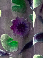 Load image into Gallery viewer, Velvet Scarf with Lily Pads Pattern in Black