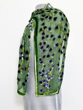 Load image into Gallery viewer, Velvet Scarf with Gingko Leaves in Sage
